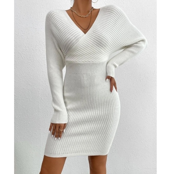 Black batwing sleeve knit bodycon dress - Picture 12 of 15